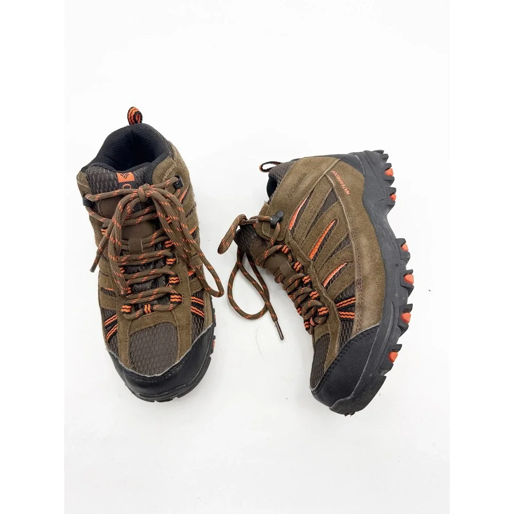 Columbia Kids Pisgah Peak Mid Waterproof Hiking Boots Brown Orange BY3234-255 3